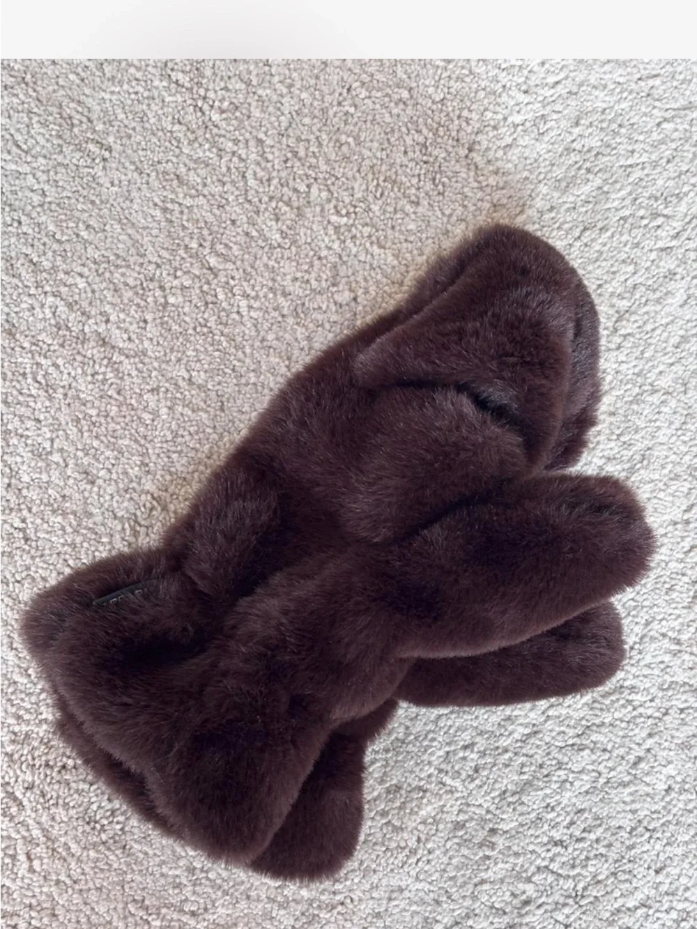 Apparis Dark Brown Faux Fur Mittens